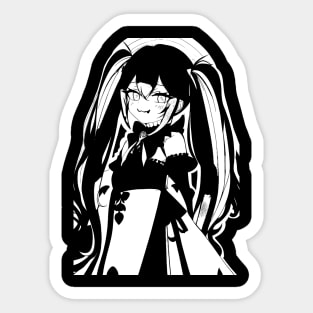 Black White Kawaii Gothic Girl Sticker